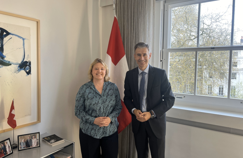 With the Ambassador of Switzerland to the UK, Markus Leitner